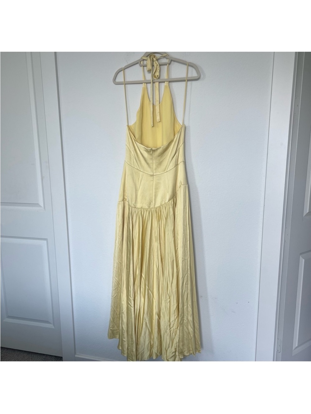 Alexis Saab Pleated Drop Waist Maxi Dress in Yellow - Picture 4 of 9